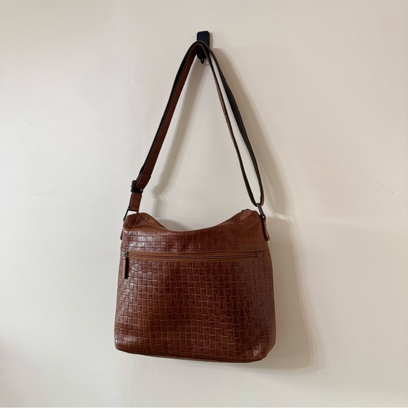 Jack Georges basketweave Leather Shoulder Bag - Picture 5 of 9